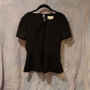 Elle Black Peplum Top